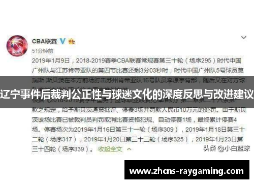 辽宁事件后裁判公正性与球迷文化的深度反思与改进建议